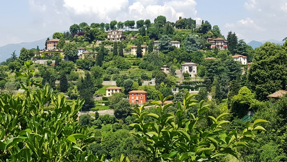 Bergamo hill behind the funivia